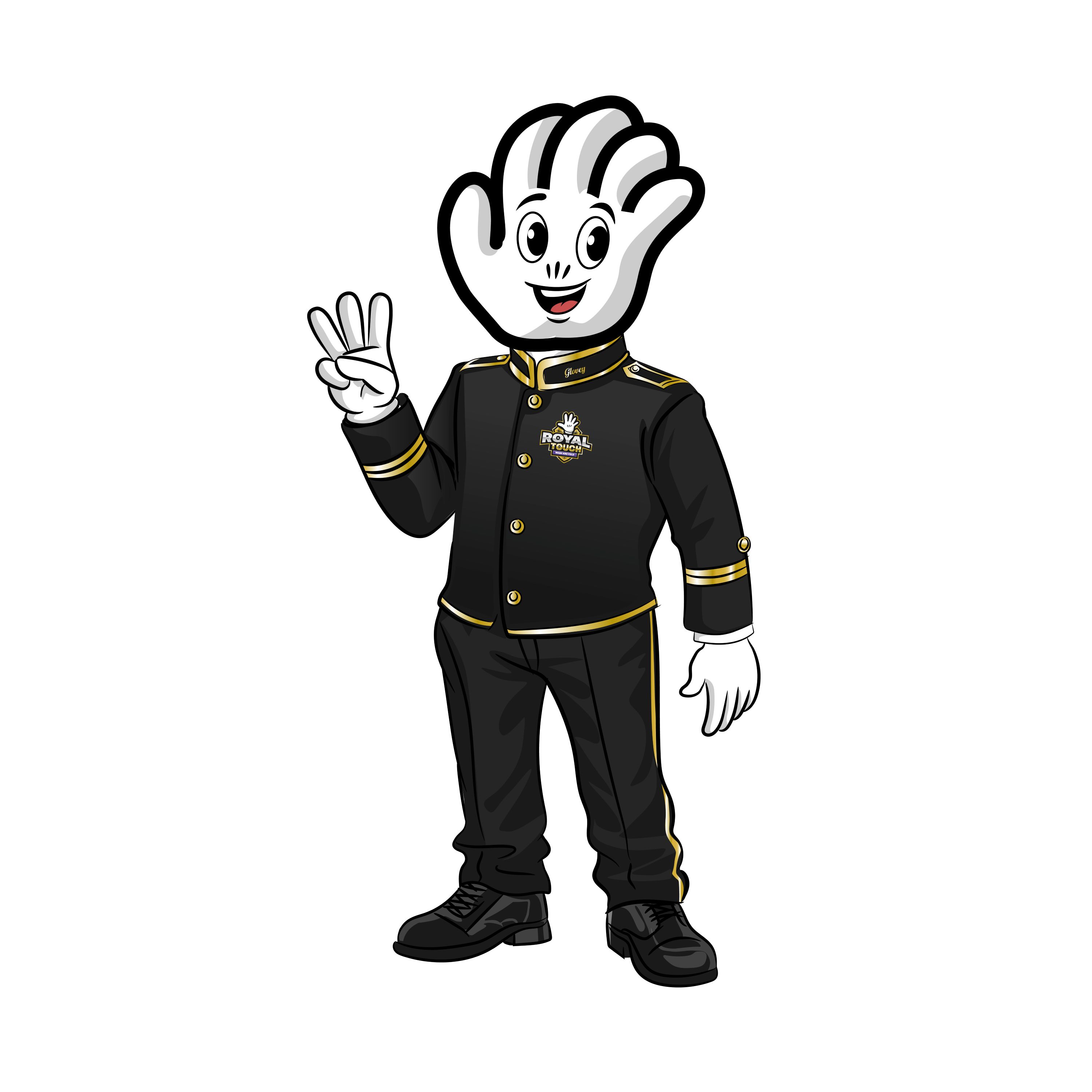 Hand Mascot Three Fingers