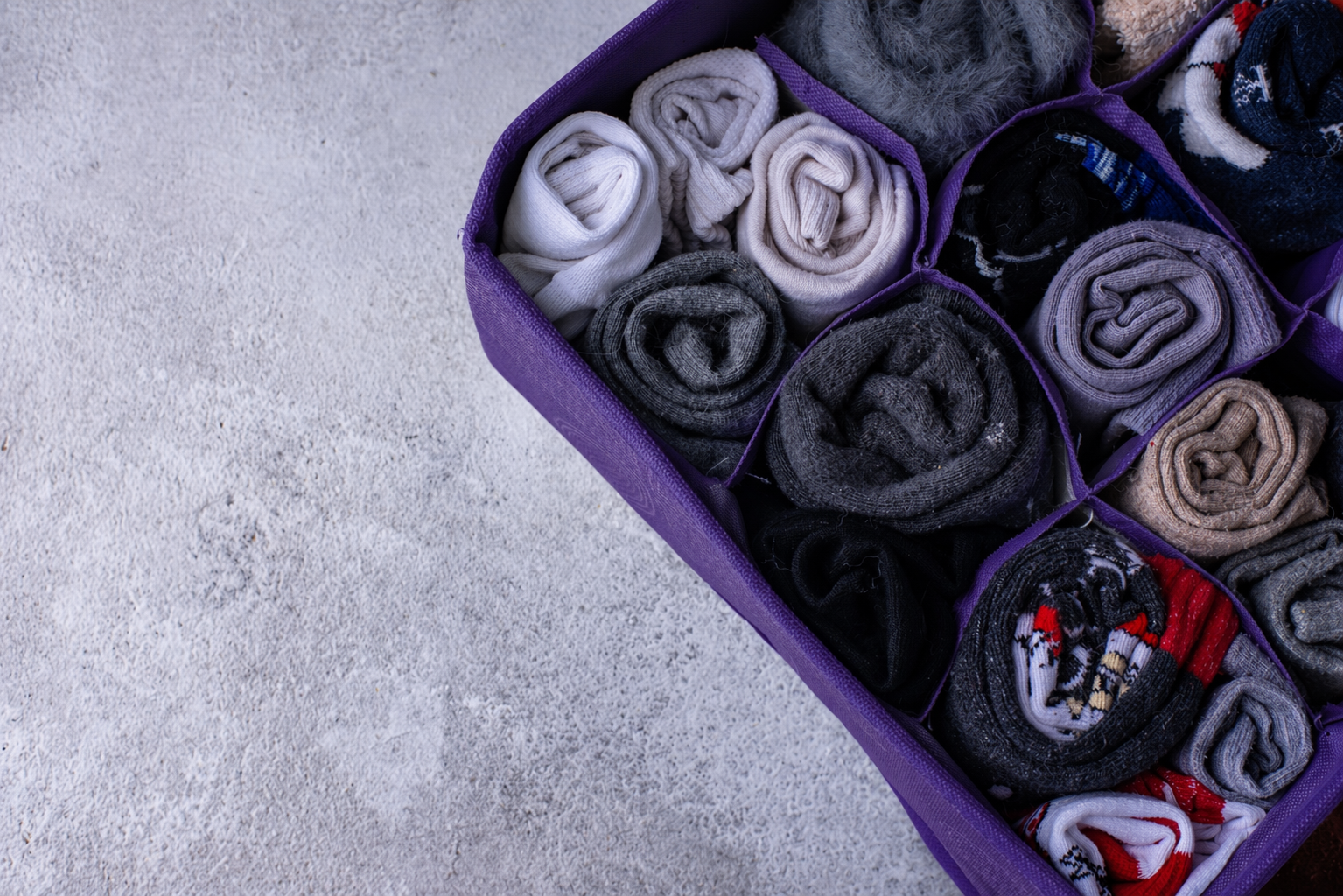 Organized Socks Purple